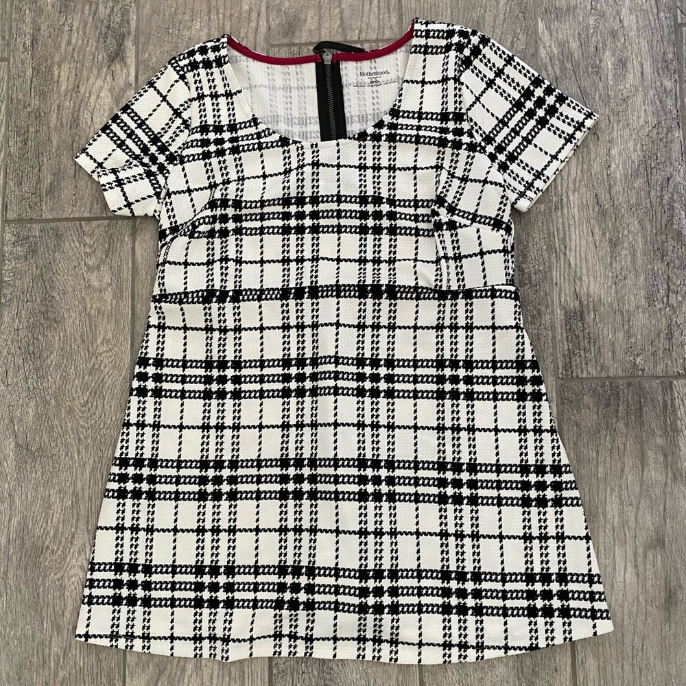 Maternity B&W Plaid Tunic